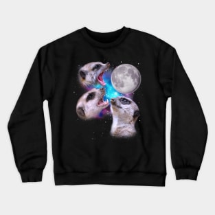 Three Meerkats Howl at the Moon Crewneck Sweatshirt